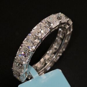 💎 Moissanite Eternity Band – Sterling Silver | 6.62 CTW 💎